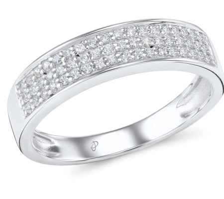 Sterling Silver Ring White Cubic Zirconia (R304385SWCZSL925) - US 5.5