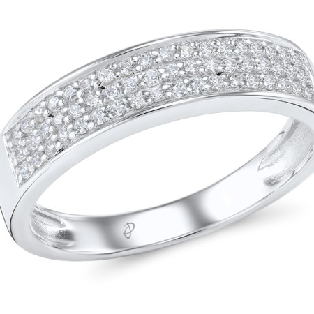 Sterling Silver Ring White Cubic Zirconia (R304385SWCZSL925) - US 5.5