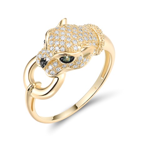 9KYB  Black Diamond,Emerald Ring(R304390ABDE9KYB)