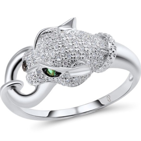 14KWB Ring Diamond,Emerald,Black Diamond (R304390BDE14KWB)