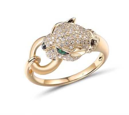 18KYB Ring Black Diamond,Diamond,Emerald (R304390BDE18KYB) - US 6