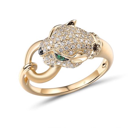 18KYB Ring Black Diamond,Diamond,Emerald (R304390BDE18KYB) - US 6