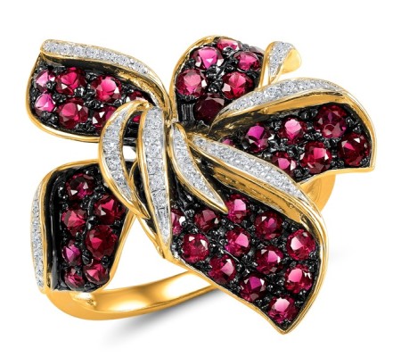 14KRWB Ring Diamond,Ruby (R304391RUY14KRWB) - US 6