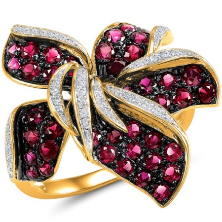 14KRWB Ring Diamond,Ruby (R304391RUY14KRWB) - US 6