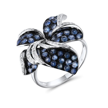 14KWB Ring Blue Sapphire,Diamond (R304391SAP14KWB) - US 6