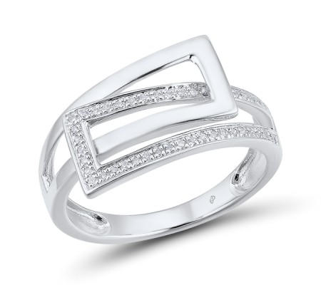 Sterling Silver Ring White Cubic Zirconia (R304396SWCZSL925) - US 7