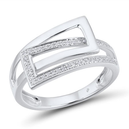 Sterling Silver Ring White Cubic Zirconia (R304396SWCZSL925) - US 7