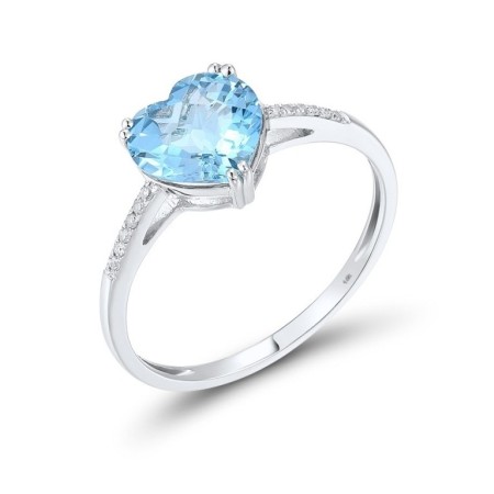 14KW Ring Blue Topaz (Swiss Blue),Diamond (R304411BLT14KW) - US 6