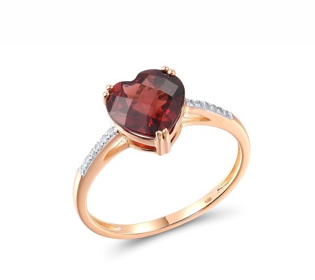 14KRW Ring Diamond,Garnet (R304411GAN14KRW) - US 7