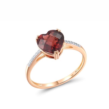 14KRW Ring Diamond,Garnet (R304411GAN14KRW) - US 7