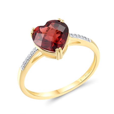 14KYW Ring Diamond,Garnet (R304411GAN14KYW) - US 6
