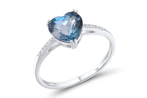 10KW Ring Diamond,London Blue Topaz (R304411LDB10KW)