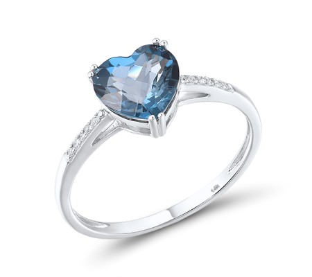 10KW Ring Diamond,London Blue Topaz (R304411LDB10KW)