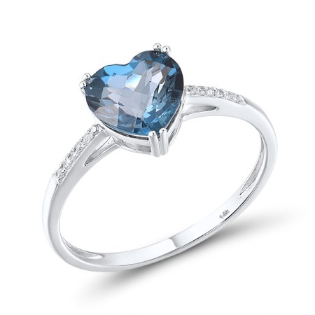 14KW Ring Diamond,London Blue Topaz (R304411LDB14KW) - US 7