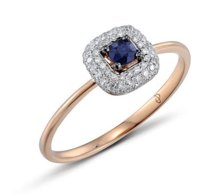 14KRWB Ring Blue Sapphire,Diamond (R304529SAP14KRWB) - US 7