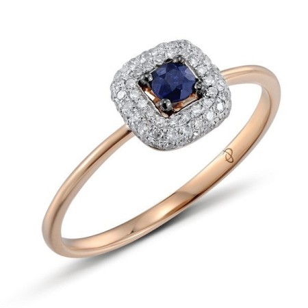 14KRWB Ring Blue Sapphire,Diamond (R304529SAP14KRWB) - US 7