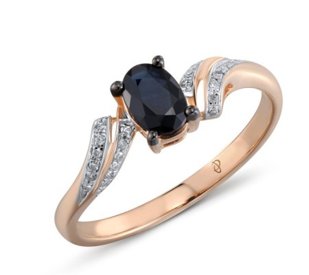 14KRWB Ring Blue Sapphire,Diamond (R304531SAP14KRWB) - US 7