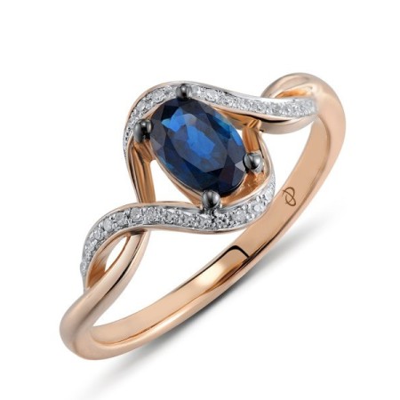 14KRWB Ring Blue Sapphire,Diamond (R304533SAP14KRWB) - US 6