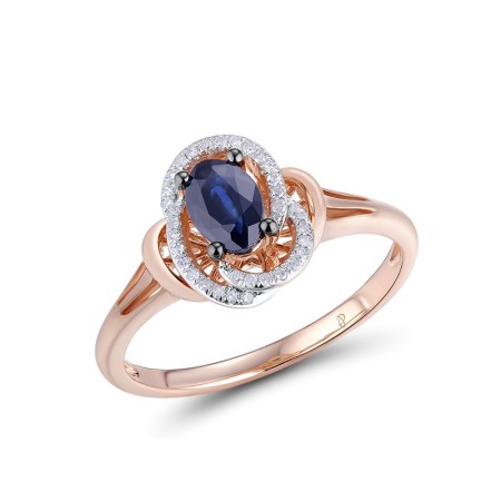 14KRWB Ring Blue Sapphire,Diamond (R304534SAP14KRWB) - US 6.5