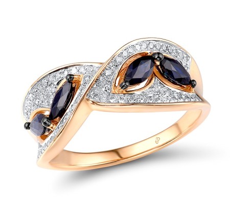 14KRWB Ring Blue Sapphire,Diamond (R304538SAP14KRWB)