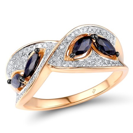 14KRWB Ring Blue Sapphire,Diamond (R304538SAP14KRWB)