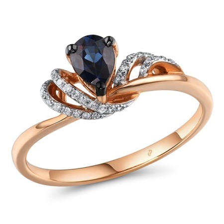 14KRWB Ring Blue Sapphire,Diamond (R304539SAP14KRWB) - US 7