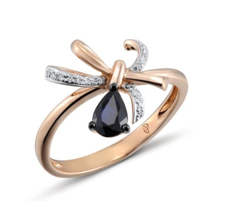 14KRWB Ring Blue Sapphire,Diamond (R304542SAP14KRWB) - US 8