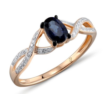14KRWB Ring Blue Sapphire,Diamond (R304546SAP14KRWB) - US 6