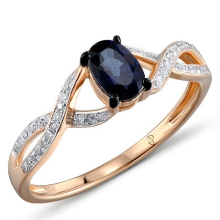 14KRWB Ring Blue Sapphire,Diamond (R304546SAP14KRWB) - US 6