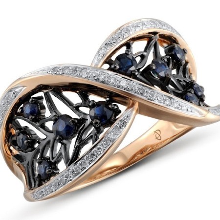 14KRWB Ring Blue Sapphire,Diamond (R304547SAP14KRWB)