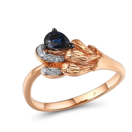 14KRWB Ring Blue Sapphire,Diamond (R304548SAP14KRWB) - US 6.5