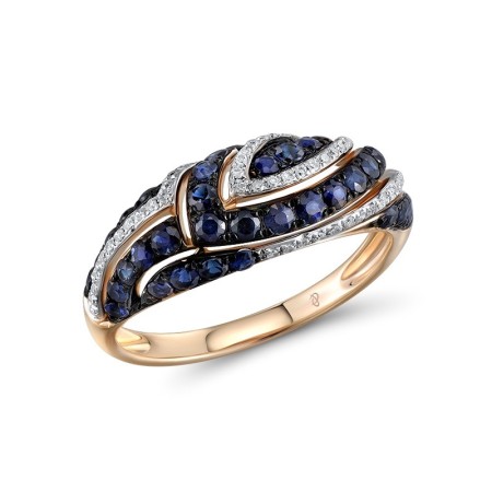 14KRWB Ring Blue Sapphire,Diamond (R304559SAP14KRWB) - US 7