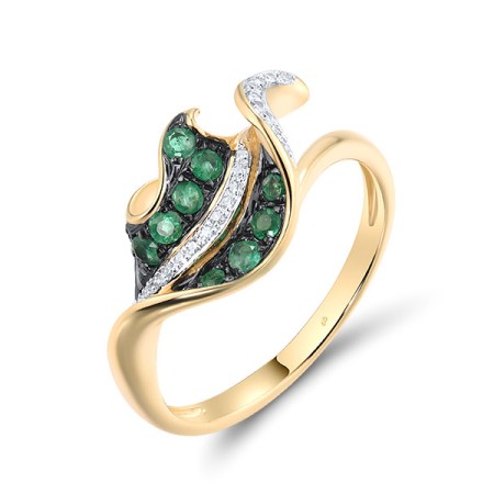 14KYWB Ring Diamond,Emerald (R304562EMR14KYWB) - US 6.5