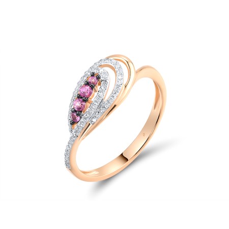 14KRW Ring Diamond,Pink Sapphire (R304563PIS14KRW)