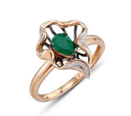 14KRWB Ring Diamond,Emerald (R304569EMR14KRWB) - US 6