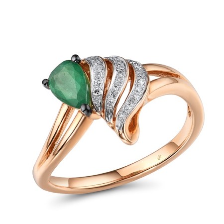 14KRWB Ring Diamond,Emerald (R304571EMR14KRWB) - US 6.5