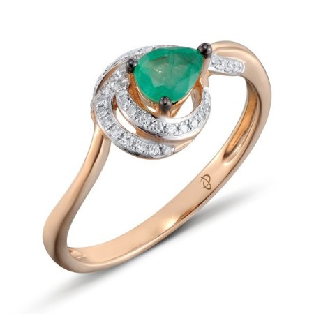 14KRWB Ring Diamond,Emerald (R304573EMR14KRWB) - US 8