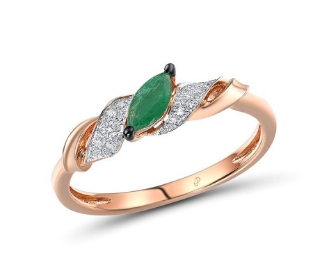 14KRWB Ring Diamond,Emerald (R304575EMR14KRWB)