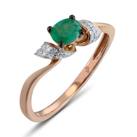 14KRWB Ring Diamond,Emerald (R304576EMR14KRWB) - US 9.5