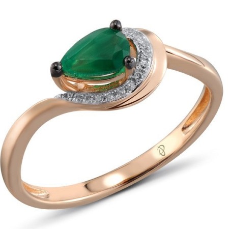 14KRWB Ring Diamond,Emerald (R304577EMR14KRWB) - US 7.75