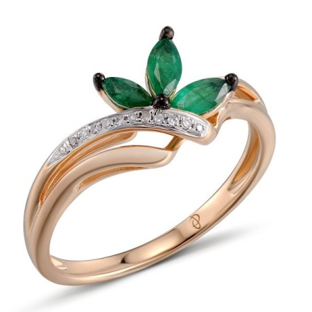 14KRWB Ring Diamond,Emerald (R304578EMR14KRWB) - US 6.5