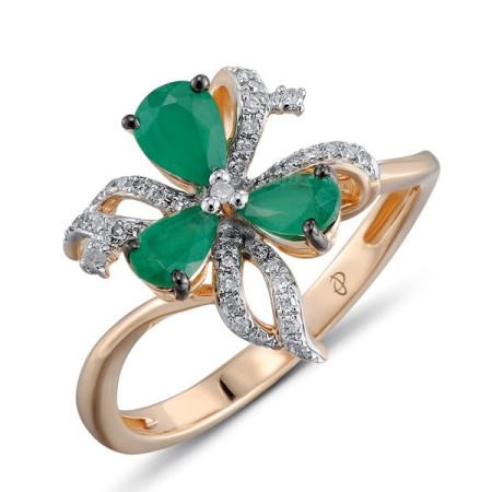 14KRWB Ring Diamond,Emerald (R304580EMR14KRWB) - US 7