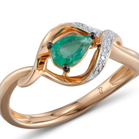 14KRWB Ring Diamond,Emerald (R304584EMR14KRWB) - US 6.75