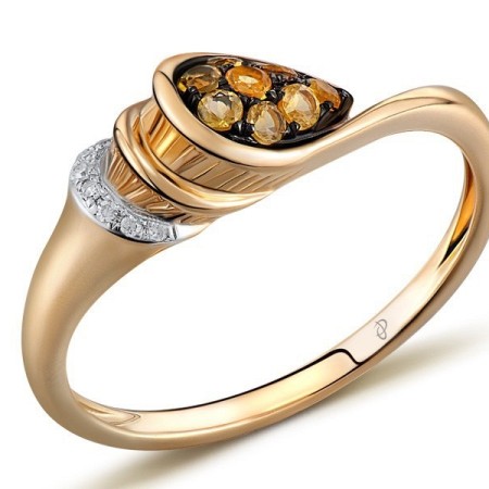 14KRWB Ring Citrine,Diamond (R304625CIT14KRWB) - US 6