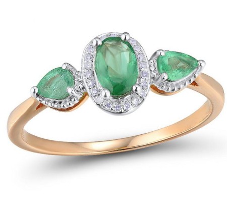 14KRW Ring Diamond,Emerald (R304660EMR14KRW) - US 7