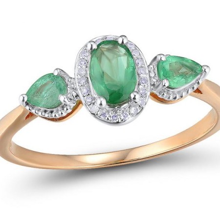 14KRW Ring Diamond,Emerald (R304660EMR14KRW) - US 7