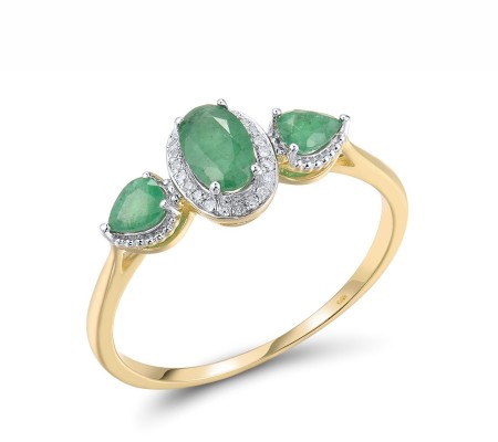 14KYW Ring Diamond,Emerald (R304660EMR14KYW) - US 6.5