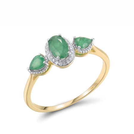 14KYW Ring Diamond,Emerald (R304660EMR14KYW) - US 6.5