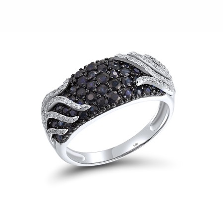 14KWB Ring Blue Sapphire,Diamond (R304714SAP14KWB)