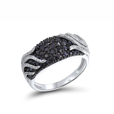 14KWB Ring Blue Sapphire,Diamond (R304714SAP14KWB)